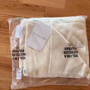 NEW With Tags - Garnet Hill Ivory German Cotton Fleece Blanket or Throw
